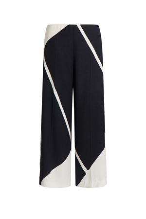 Pantaloni in twill di viscosa blu scuro ALBERTA FERRETTI | A031401511555